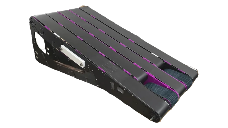 Rendering des Fork-Lifter-Moduls mit parallelen Förderriemen.
